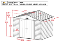 Load image into Gallery viewer, Arrow Select Steel Storage Shed, 10x8