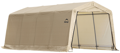 ShelterLogic 10' x 20' x 8' All-Steel Metal Frame Peak Style Roof Instant Garage and AutoShelter with Waterproof and UV-Treated Ripstop Cover