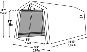 ShelterLogic 10' x 20' x 8' All-Steel Metal Frame Peak Style Roof Instant Garage and AutoShelter with Waterproof and UV-Treated Ripstop Cover