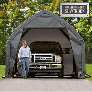 ShelterLogic 13×20×12 SUV/Truck Shelter, 1-5/8" 6-Rib Frame, Grey Cover