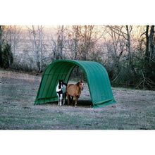 Load image into Gallery viewer, ShelterLogic 12x24x10 Round Style Run-In Shelter, Green Cover