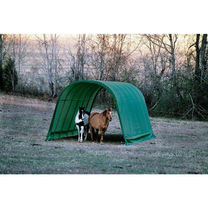 ShelterLogic 12x24x10 Round Style Run-In Shelter, Green Cover