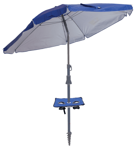 7' SQ TOTAL SUNBLOCK UMB with table-blue and sand anchor