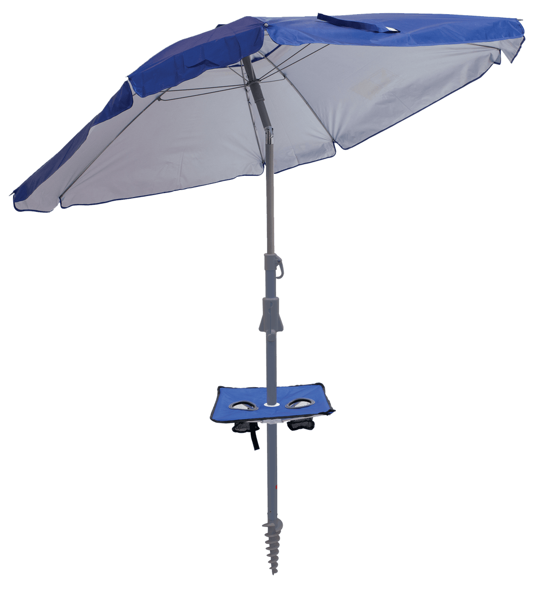 7' SQ TOTAL SUNBLOCK UMB with table-blue and sand anchor