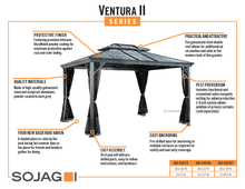Load image into Gallery viewer, Sojag VENTURA II #93D GAZEBO 10&#39;X14&#39; ST ROOF