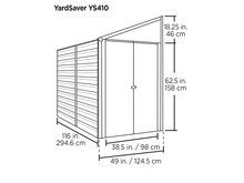 Load image into Gallery viewer, Yardsaver 4 x 10 ft. Steel Storage Shed Pent Roof Eggshell