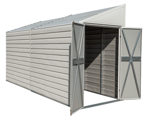 Yardsaver 4 x 10 ft. Steel Storage Shed Pent Roof Eggshell