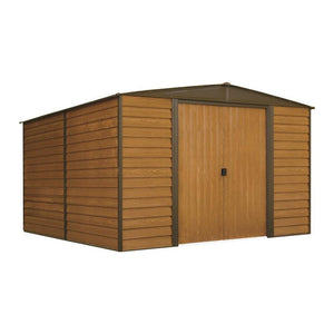 Woodridge 8 x 6 ft. Steel Storage Shed Coffee/Woodgrain