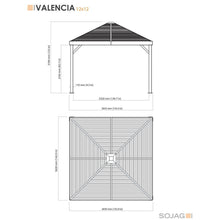 Load image into Gallery viewer, Sojag™ 12 x 12 ft. Valencia Wood Finish Gazebo with Mosquito Netting